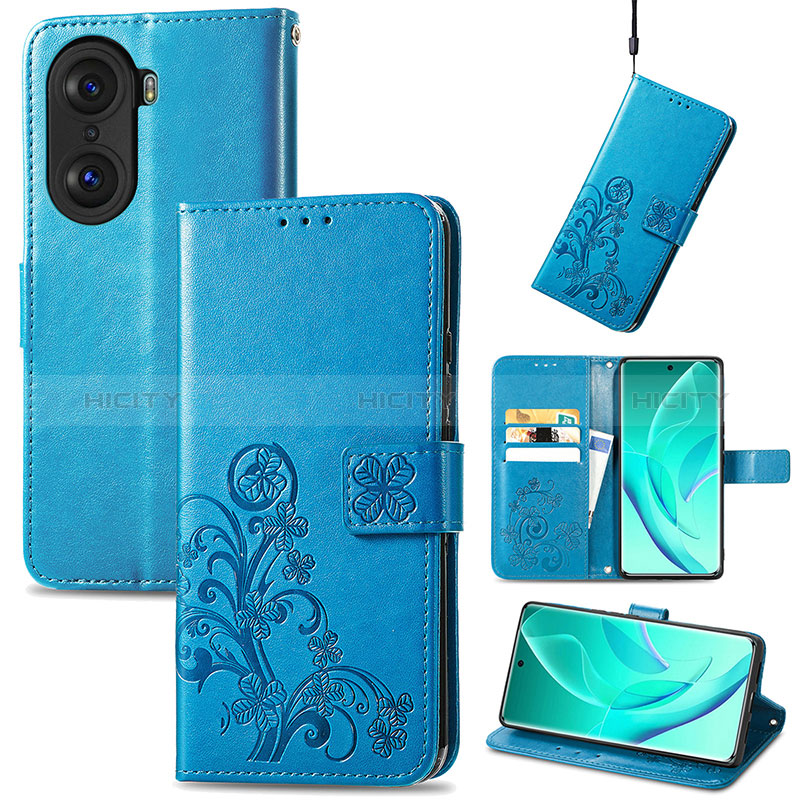 Custodia Portafoglio In Pelle Fiori Cover con Supporto per Huawei Honor 60 5G