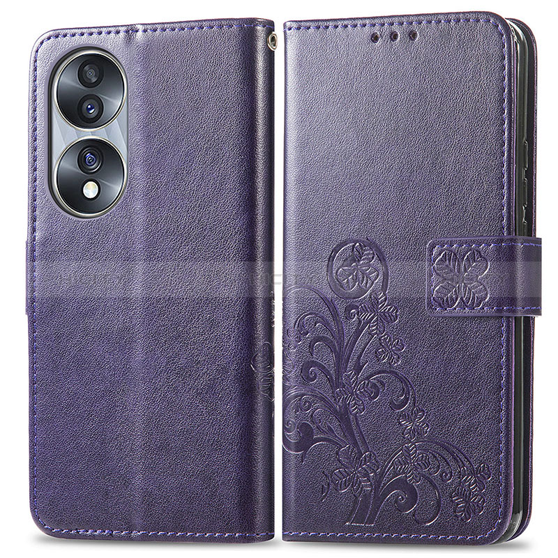 Custodia Portafoglio In Pelle Fiori Cover con Supporto per Huawei Honor 70 5G