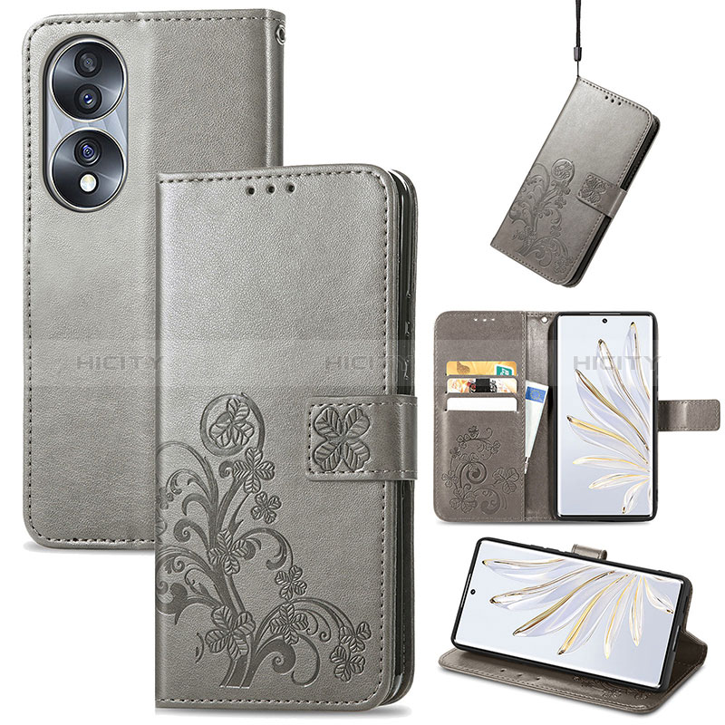 Custodia Portafoglio In Pelle Fiori Cover con Supporto per Huawei Honor 70 5G