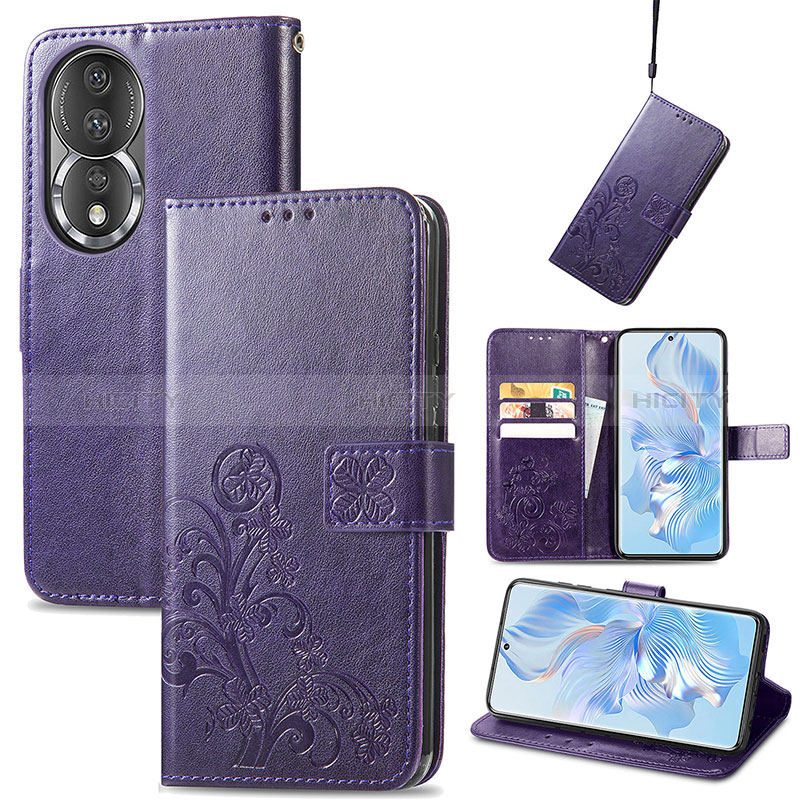 Custodia Portafoglio In Pelle Fiori Cover con Supporto per Huawei Honor 80 5G