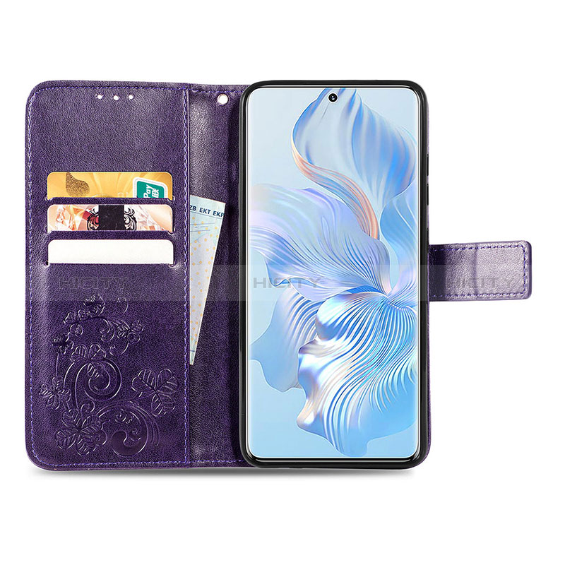 Custodia Portafoglio In Pelle Fiori Cover con Supporto per Huawei Honor 80 5G