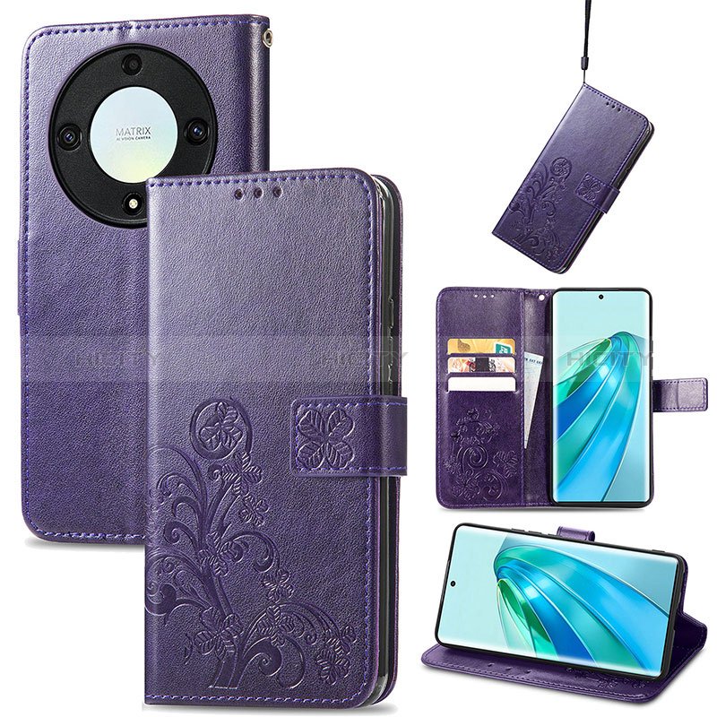 Custodia Portafoglio In Pelle Fiori Cover con Supporto per Huawei Honor Magic5 Lite 5G