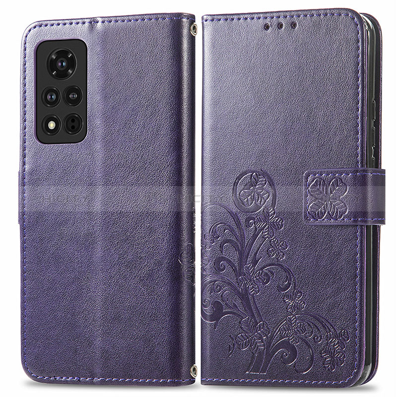 Custodia Portafoglio In Pelle Fiori Cover con Supporto per Huawei Honor V40 5G