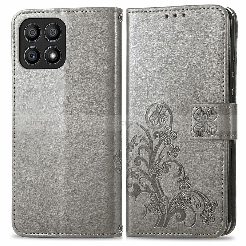 Custodia Portafoglio In Pelle Fiori Cover con Supporto per Huawei Honor X30i