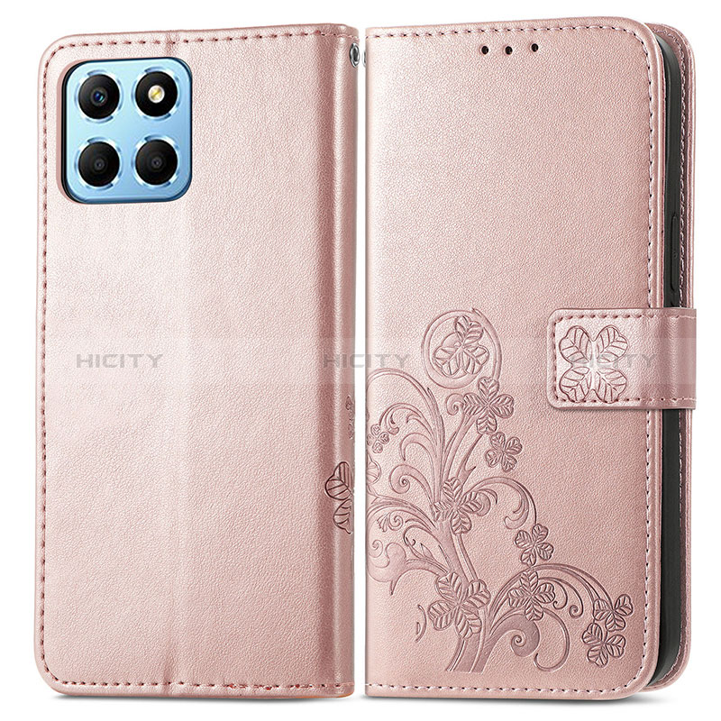 Custodia Portafoglio In Pelle Fiori Cover con Supporto per Huawei Honor X6