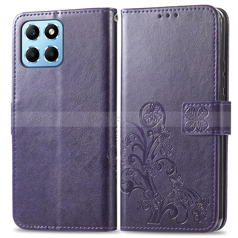 Custodia Portafoglio In Pelle Fiori Cover con Supporto per Huawei Honor X6 5G