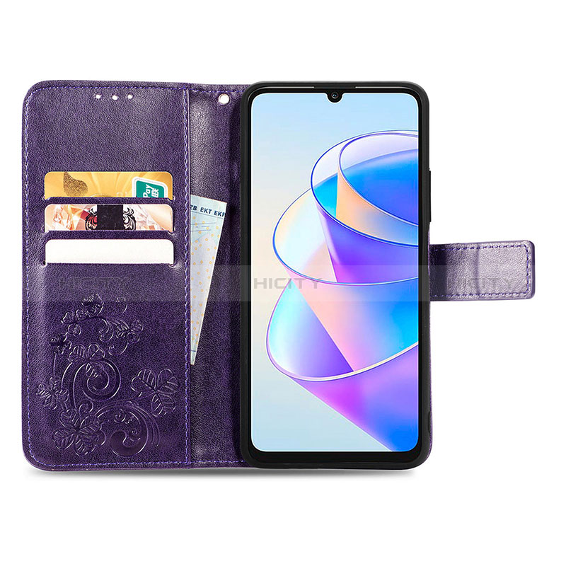 Custodia Portafoglio In Pelle Fiori Cover con Supporto per Huawei Honor X7a