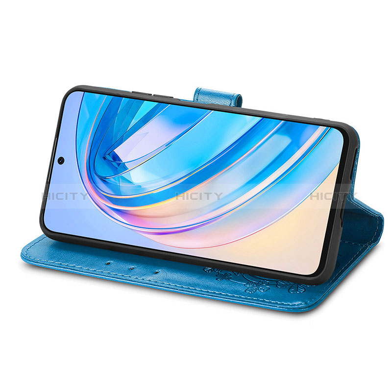 Custodia Portafoglio In Pelle Fiori Cover con Supporto per Huawei Honor X8a 4G