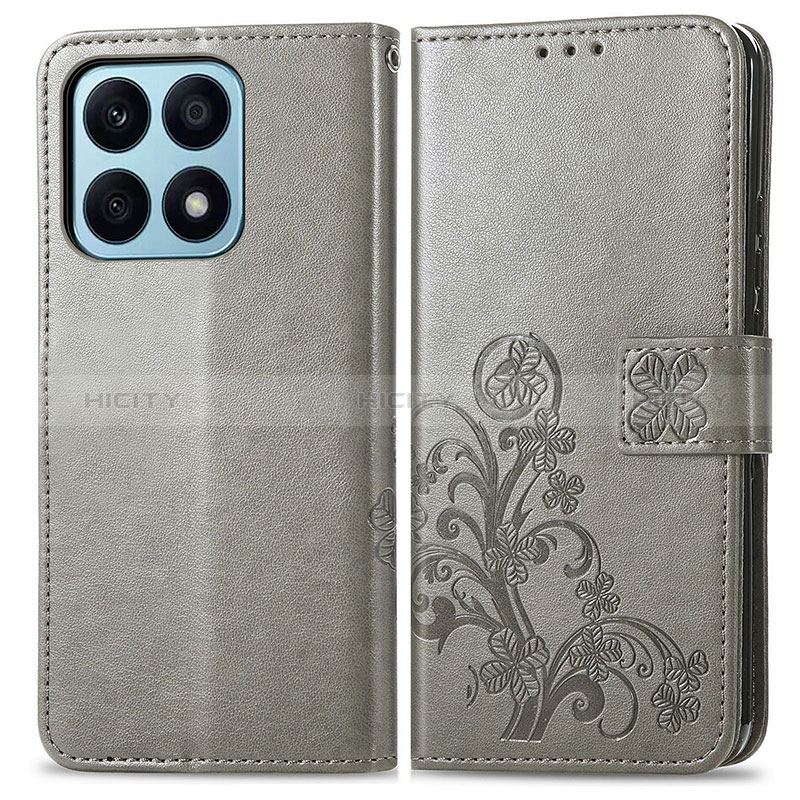 Custodia Portafoglio In Pelle Fiori Cover con Supporto per Huawei Honor X8a 4G