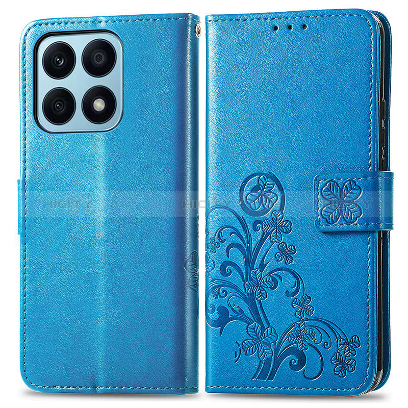 Custodia Portafoglio In Pelle Fiori Cover con Supporto per Huawei Honor X8a 4G