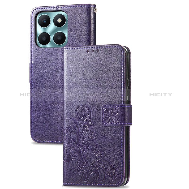 Custodia Portafoglio In Pelle Fiori Cover con Supporto per Huawei Honor X8b