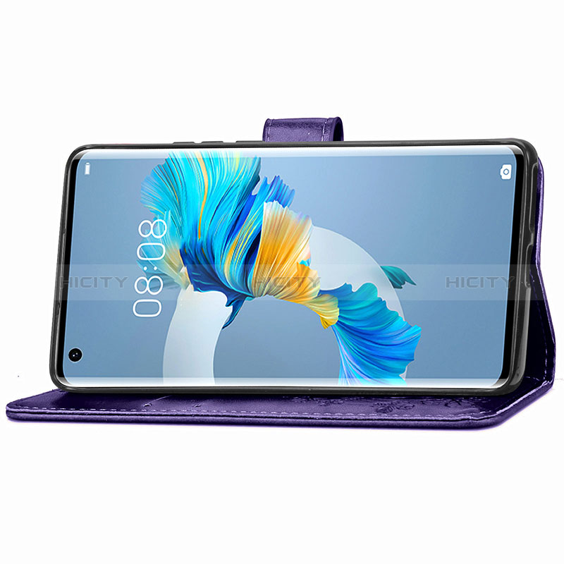 Custodia Portafoglio In Pelle Fiori Cover con Supporto per Huawei Mate 40