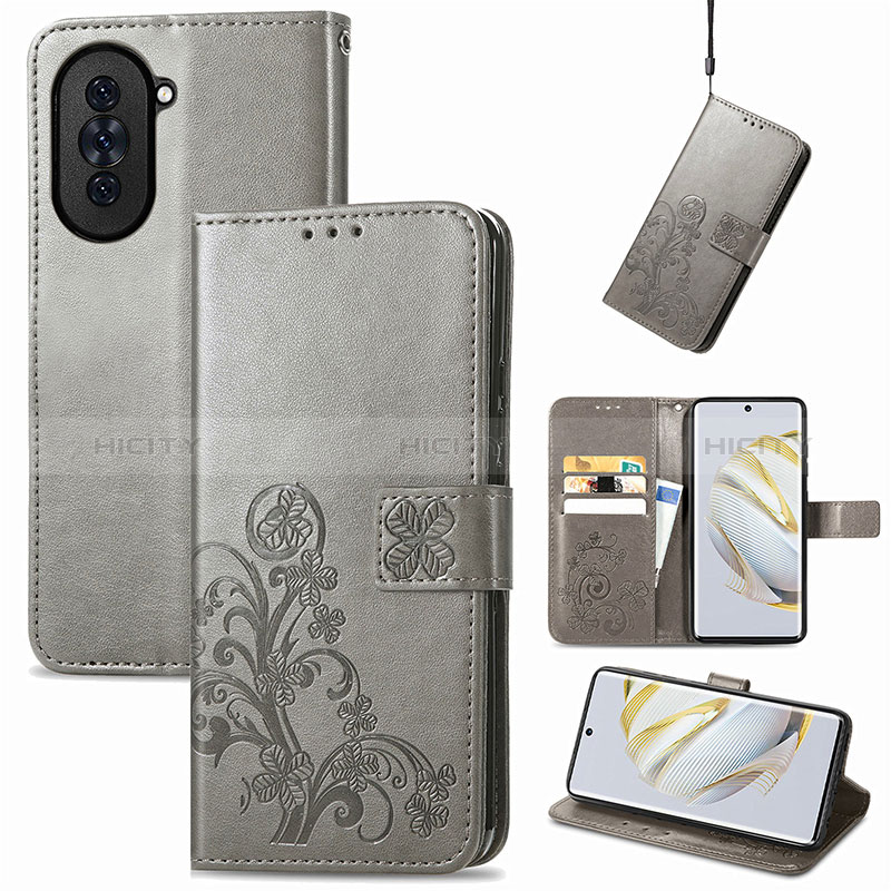 Custodia Portafoglio In Pelle Fiori Cover con Supporto per Huawei Nova 10