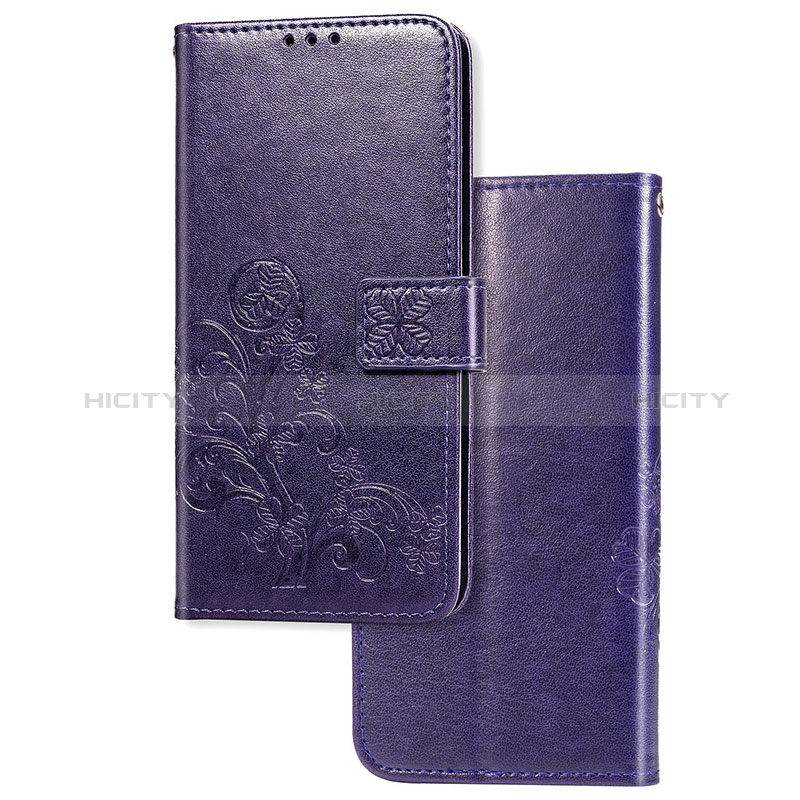 Custodia Portafoglio In Pelle Fiori Cover con Supporto per Huawei Nova 7 SE 5G Viola