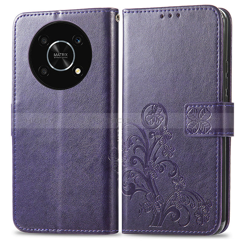 Custodia Portafoglio In Pelle Fiori Cover con Supporto per Huawei Nova Y90