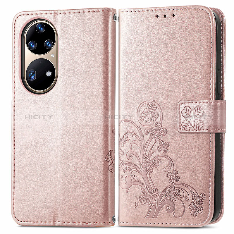 Custodia Portafoglio In Pelle Fiori Cover con Supporto per Huawei P50