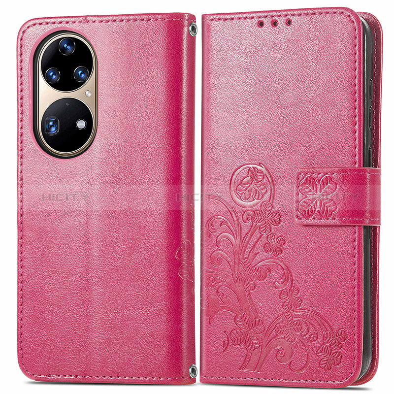 Custodia Portafoglio In Pelle Fiori Cover con Supporto per Huawei P50e