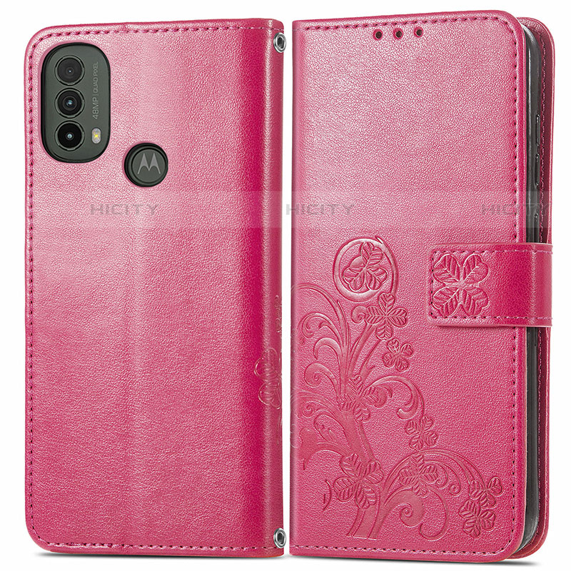 Custodia Portafoglio In Pelle Fiori Cover con Supporto per Motorola Moto E20