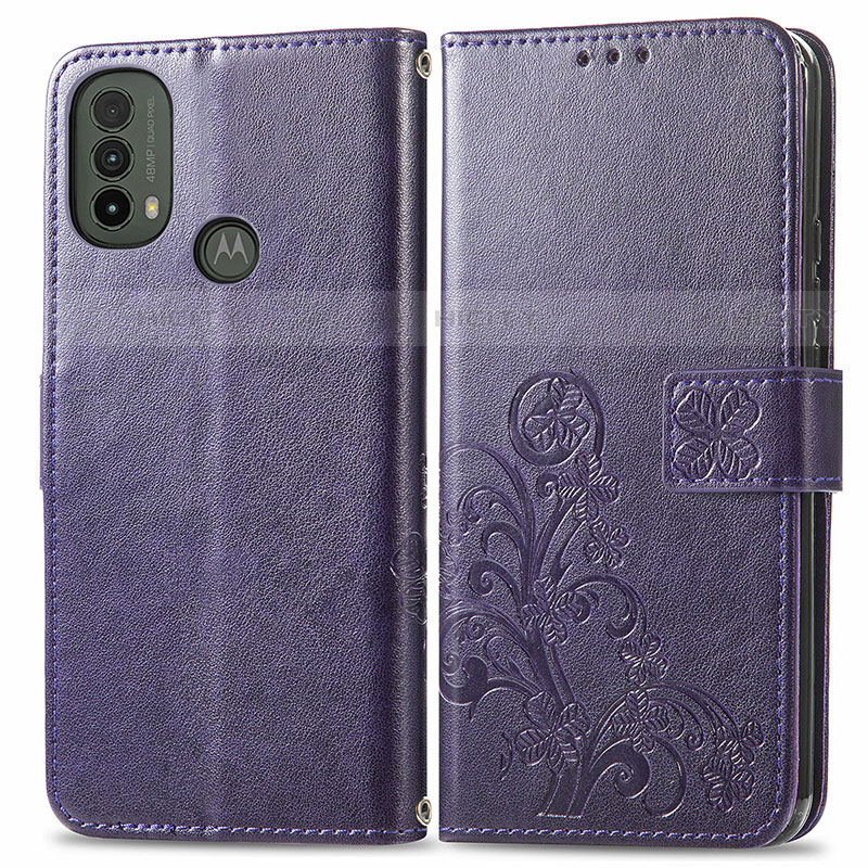 Custodia Portafoglio In Pelle Fiori Cover con Supporto per Motorola Moto E20