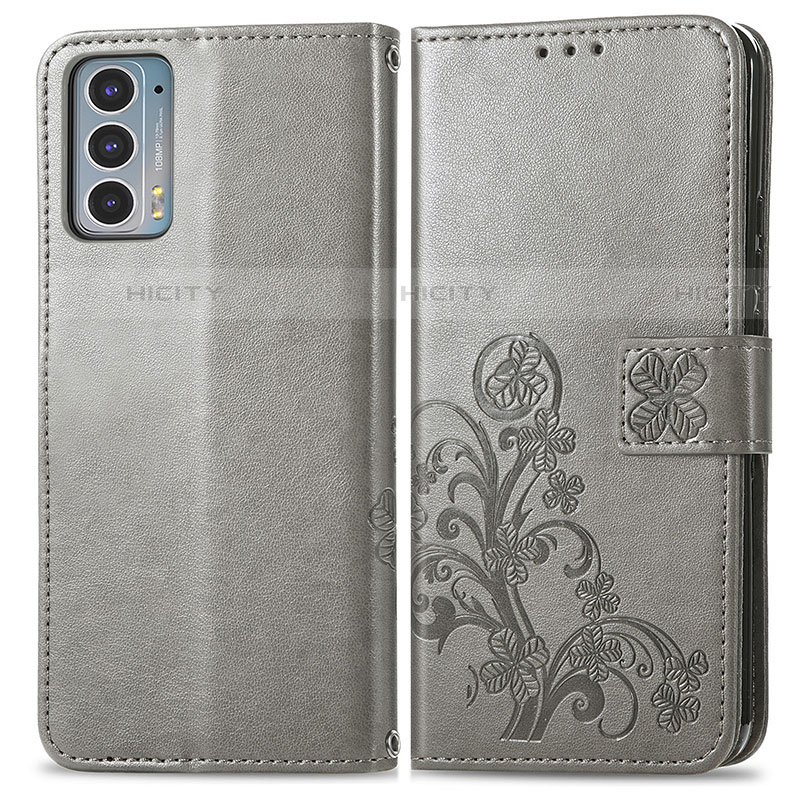 Custodia Portafoglio In Pelle Fiori Cover con Supporto per Motorola Moto Edge 20 5G