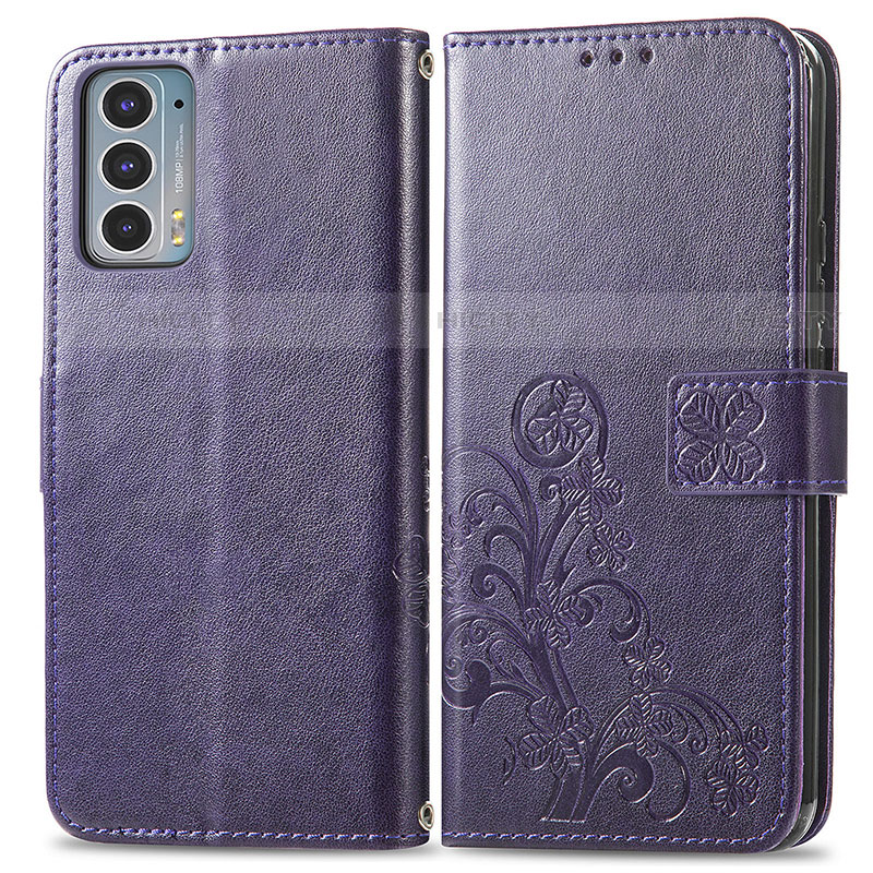 Custodia Portafoglio In Pelle Fiori Cover con Supporto per Motorola Moto Edge 20 5G