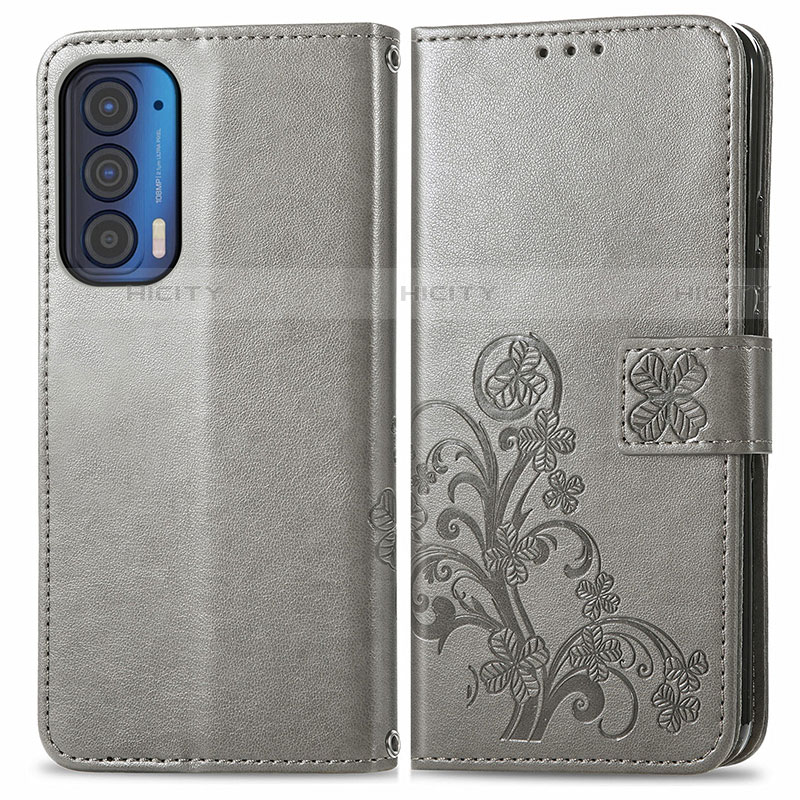 Custodia Portafoglio In Pelle Fiori Cover con Supporto per Motorola Moto Edge (2021) 5G