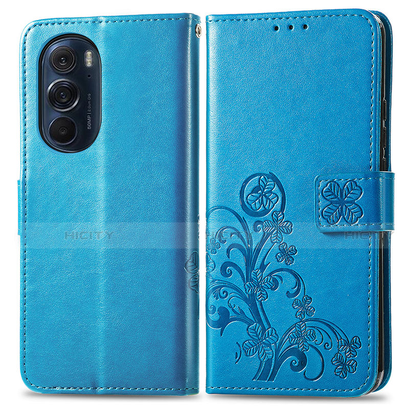 Custodia Portafoglio In Pelle Fiori Cover con Supporto per Motorola Moto Edge 30 Pro 5G