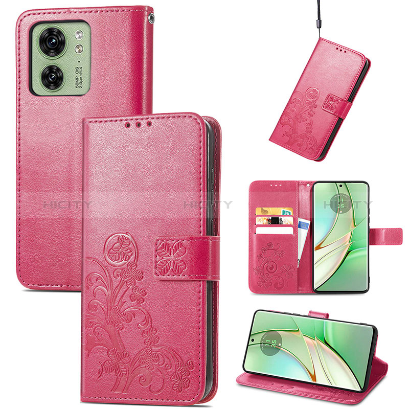 Custodia Portafoglio In Pelle Fiori Cover con Supporto per Motorola Moto Edge 40 5G