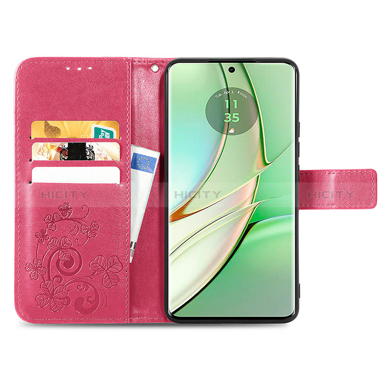 Custodia Portafoglio In Pelle Fiori Cover con Supporto per Motorola Moto Edge 40 5G