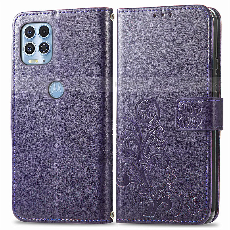 Custodia Portafoglio In Pelle Fiori Cover con Supporto per Motorola Moto Edge S 5G