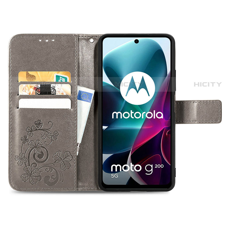 Custodia Portafoglio In Pelle Fiori Cover con Supporto per Motorola Moto Edge S30 5G