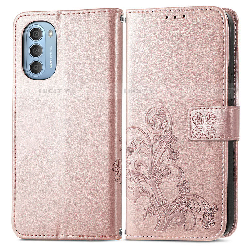 Custodia Portafoglio In Pelle Fiori Cover con Supporto per Motorola Moto G51 5G