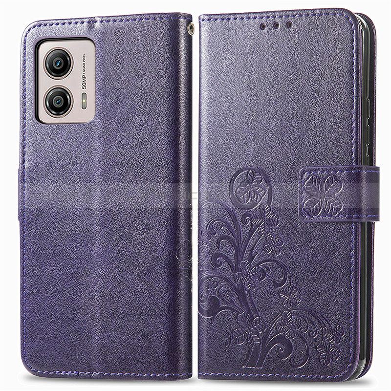 Custodia Portafoglio In Pelle Fiori Cover con Supporto per Motorola Moto G53j 5G