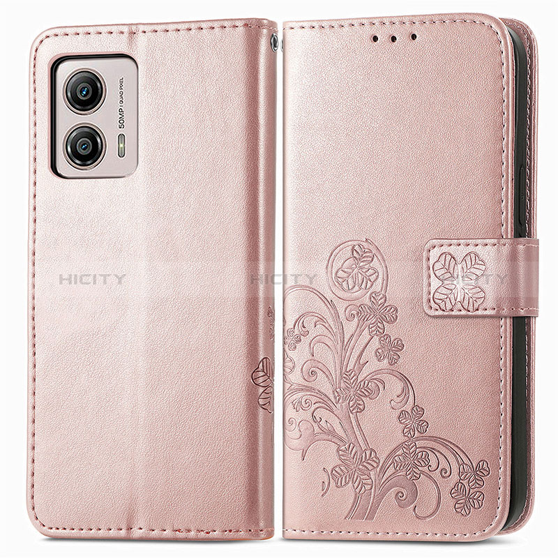 Custodia Portafoglio In Pelle Fiori Cover con Supporto per Motorola Moto G53y 5G