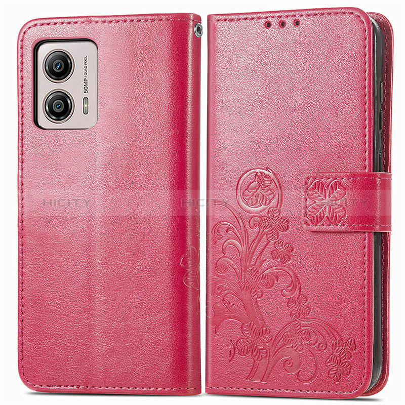 Custodia Portafoglio In Pelle Fiori Cover con Supporto per Motorola Moto G53y 5G