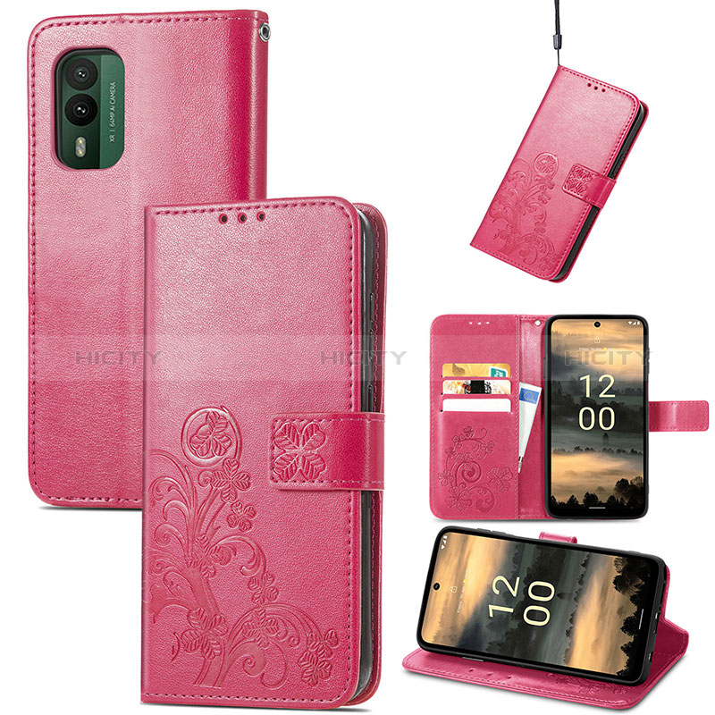 Custodia Portafoglio In Pelle Fiori Cover con Supporto per Nokia XR21