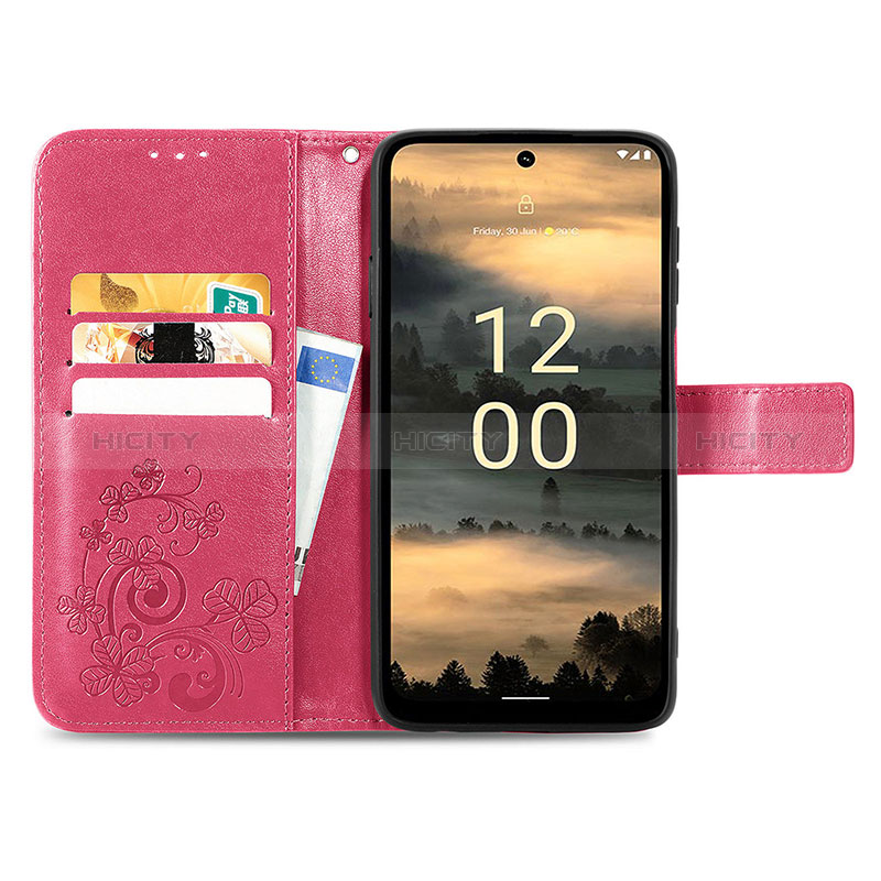 Custodia Portafoglio In Pelle Fiori Cover con Supporto per Nokia XR21