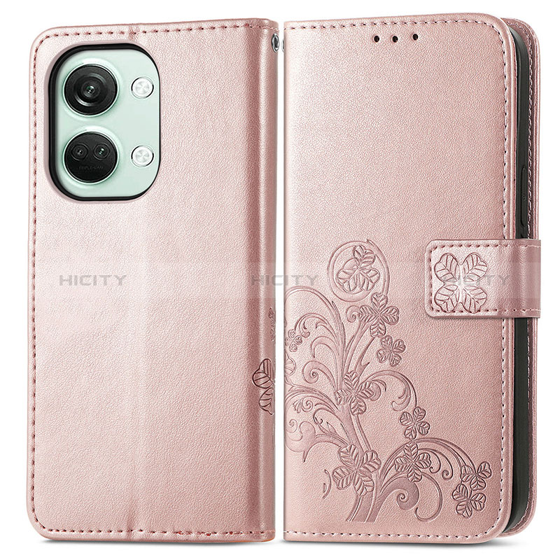 Custodia Portafoglio In Pelle Fiori Cover con Supporto per OnePlus Nord 3 5G