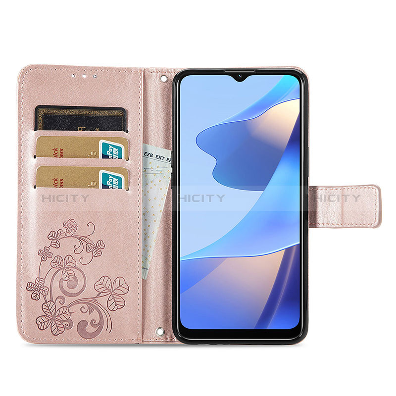 Custodia Portafoglio In Pelle Fiori Cover con Supporto per Oppo A16