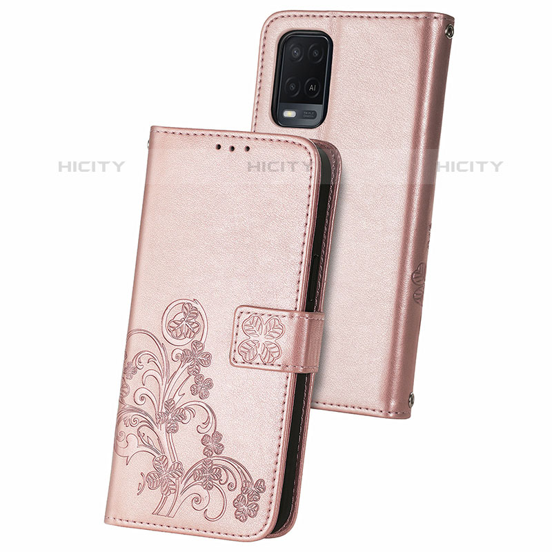 Custodia Portafoglio In Pelle Fiori Cover con Supporto per Oppo A54 4G