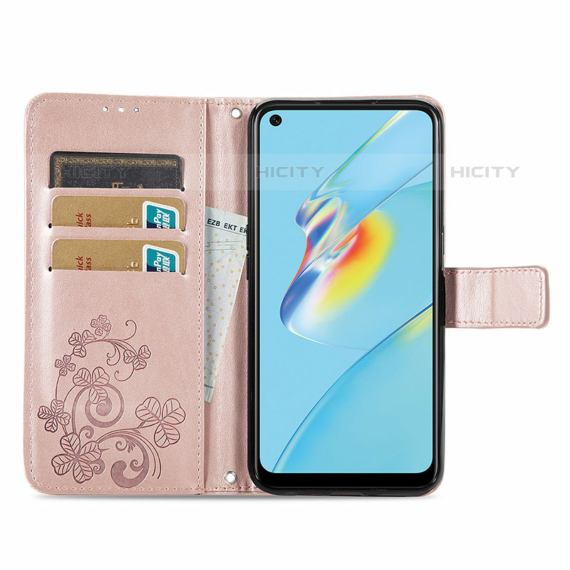 Custodia Portafoglio In Pelle Fiori Cover con Supporto per Oppo A54 4G