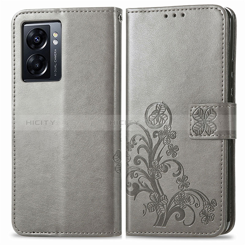 Custodia Portafoglio In Pelle Fiori Cover con Supporto per Oppo A57 5G