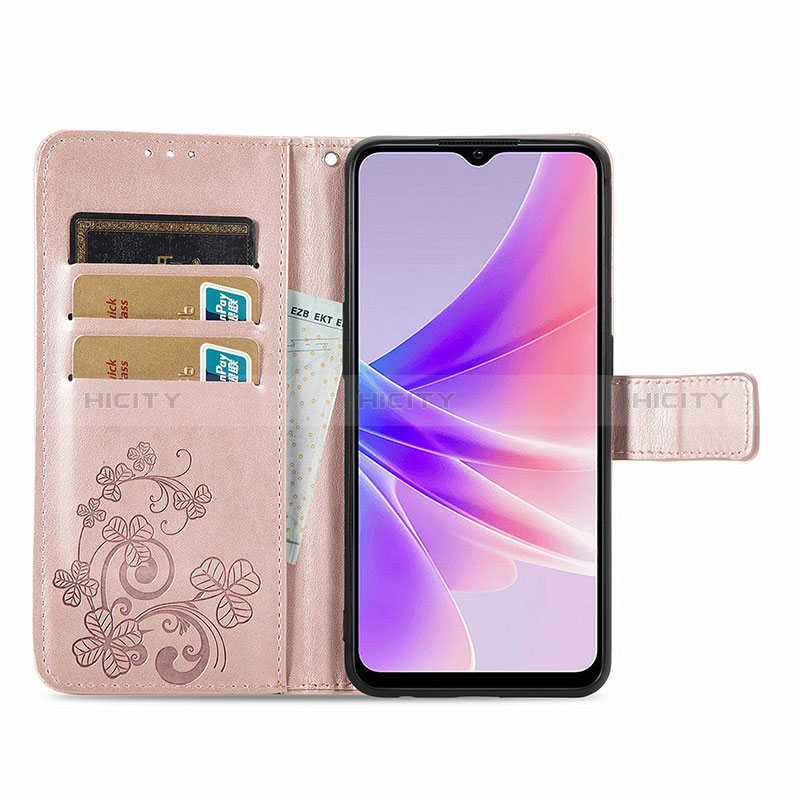 Custodia Portafoglio In Pelle Fiori Cover con Supporto per Oppo A57 5G