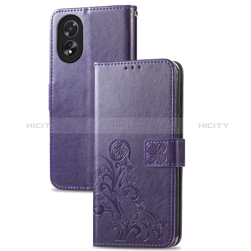 Custodia Portafoglio In Pelle Fiori Cover con Supporto per Oppo A58 4G