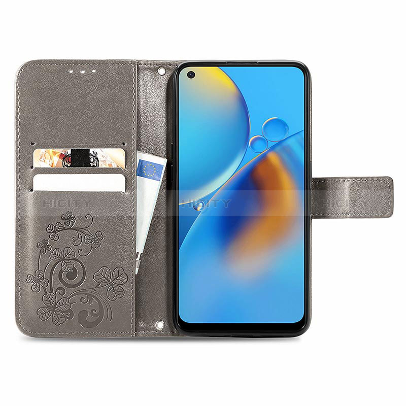 Custodia Portafoglio In Pelle Fiori Cover con Supporto per Oppo F19