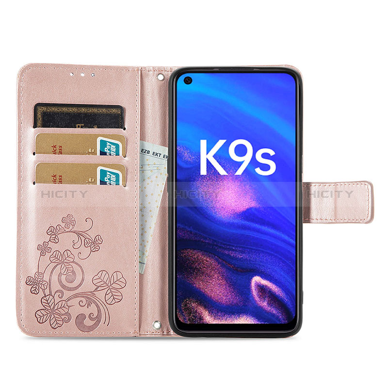 Custodia Portafoglio In Pelle Fiori Cover con Supporto per Oppo K9S 5G