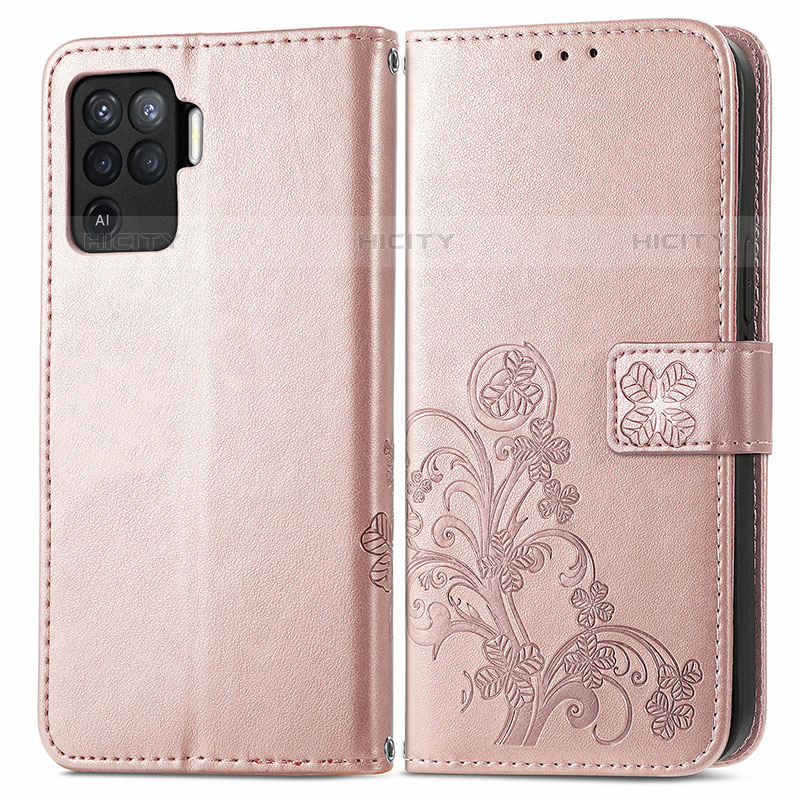 Custodia Portafoglio In Pelle Fiori Cover con Supporto per Oppo Reno5 Lite