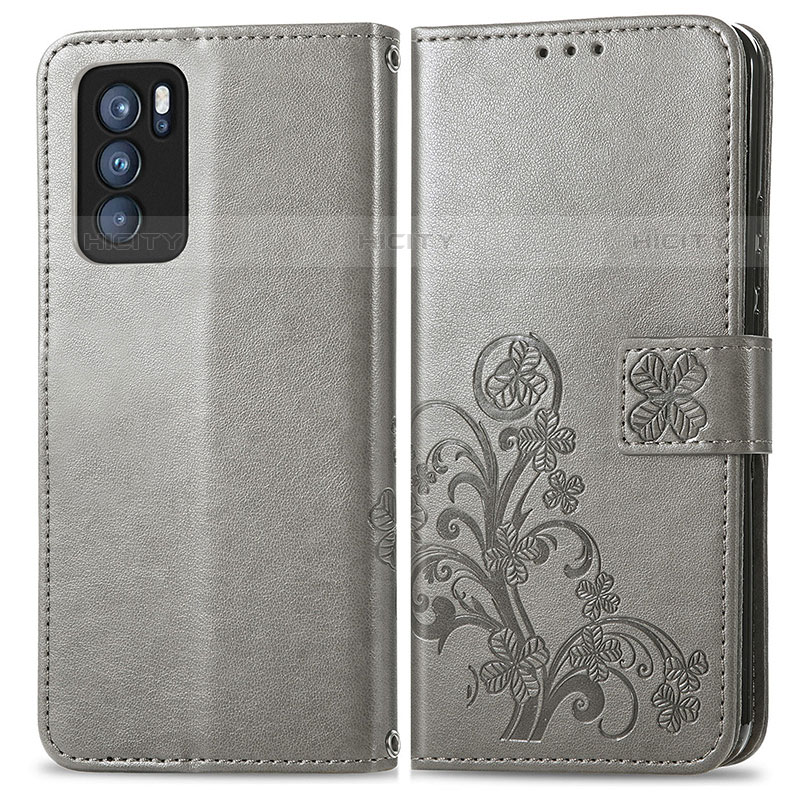 Custodia Portafoglio In Pelle Fiori Cover con Supporto per Oppo Reno6 Pro 5G India