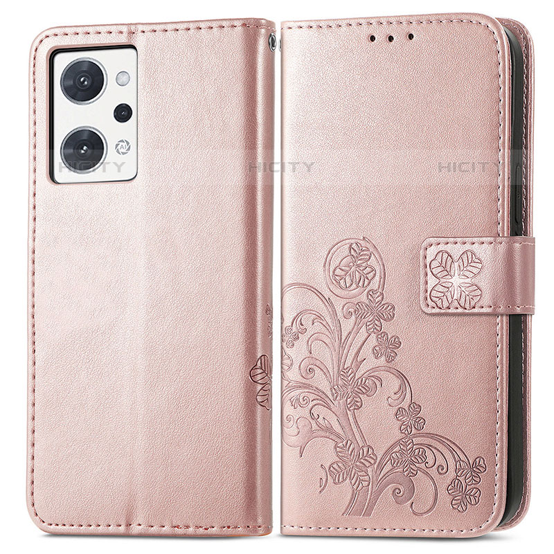 Custodia Portafoglio In Pelle Fiori Cover con Supporto per Oppo Reno7 A