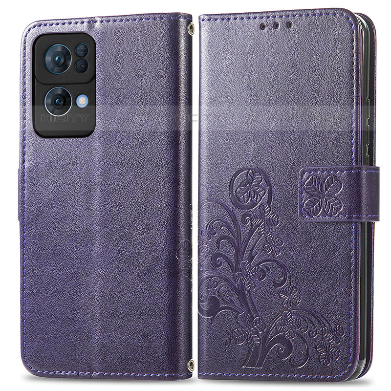 Custodia Portafoglio In Pelle Fiori Cover con Supporto per Oppo Reno7 Pro 5G